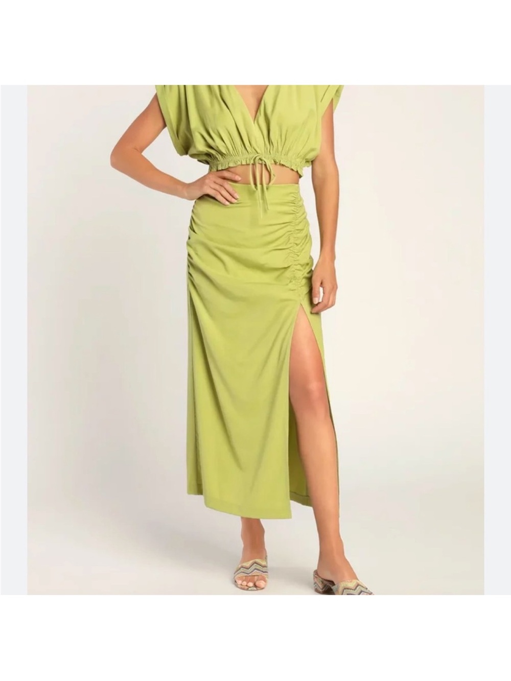 Lulu's Green Two-Piece Skirt Set